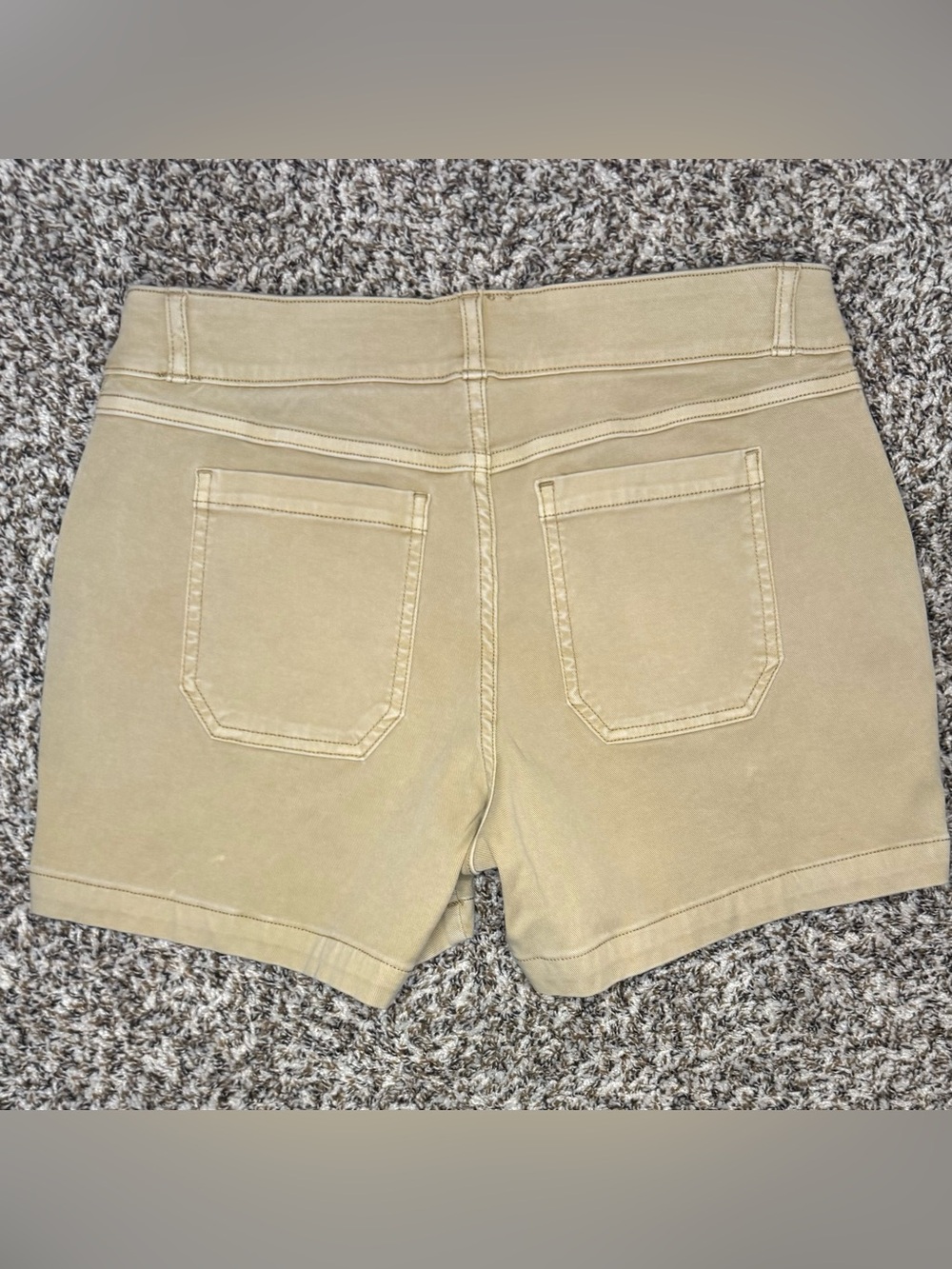 SPANX Twill Utility Shorts Beige High Rise Stretch Shaping Shorts Women’s - Picture 5 of 8
